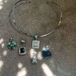 Silpada necklace with 5 silpada pendants